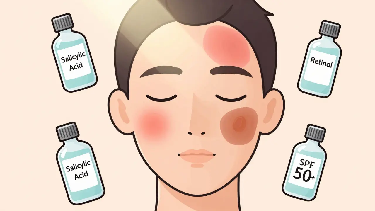 Как убирать постакне на коже лица: кислоты, ретиноиды и SPF - пошаговый уход