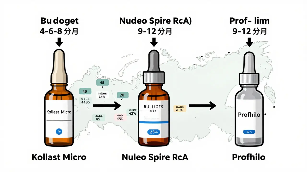 Три препарата для биоревитализации с указанием срока действия и цен в разных регионах России.