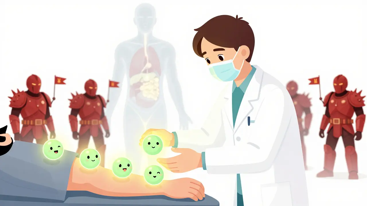 Регуляторные Т-клетки успокаивают агрессивные иммунные клетки, восстанавливая баланс в организме.