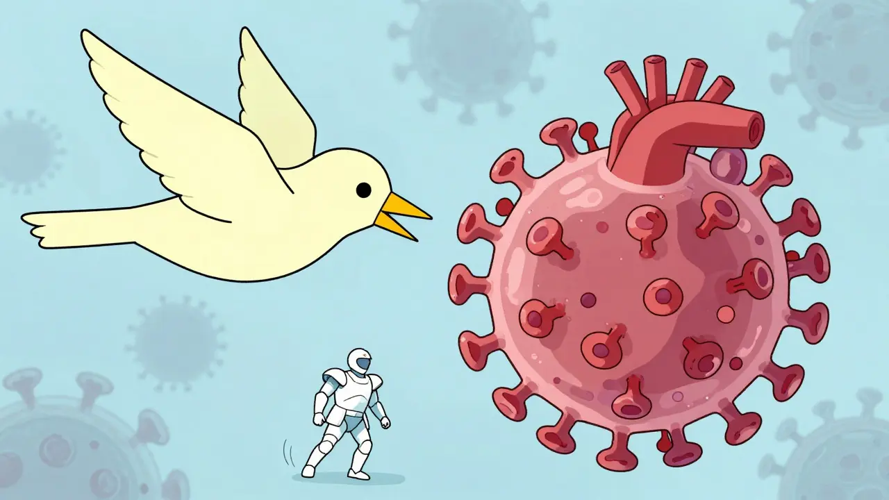 Вирус похож на белок в сердце — иммунная система ошибочно атакует здоровую ткань.