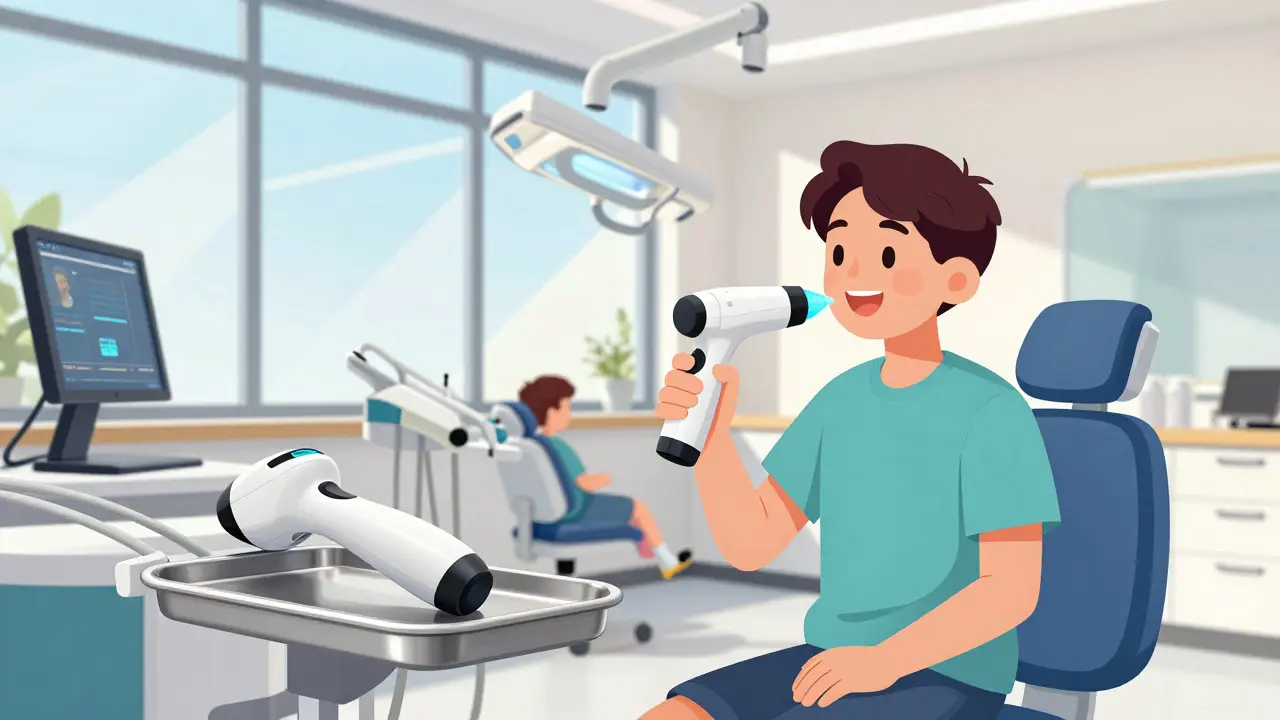 Яркий интерьер современной детской стоматологической клиники.