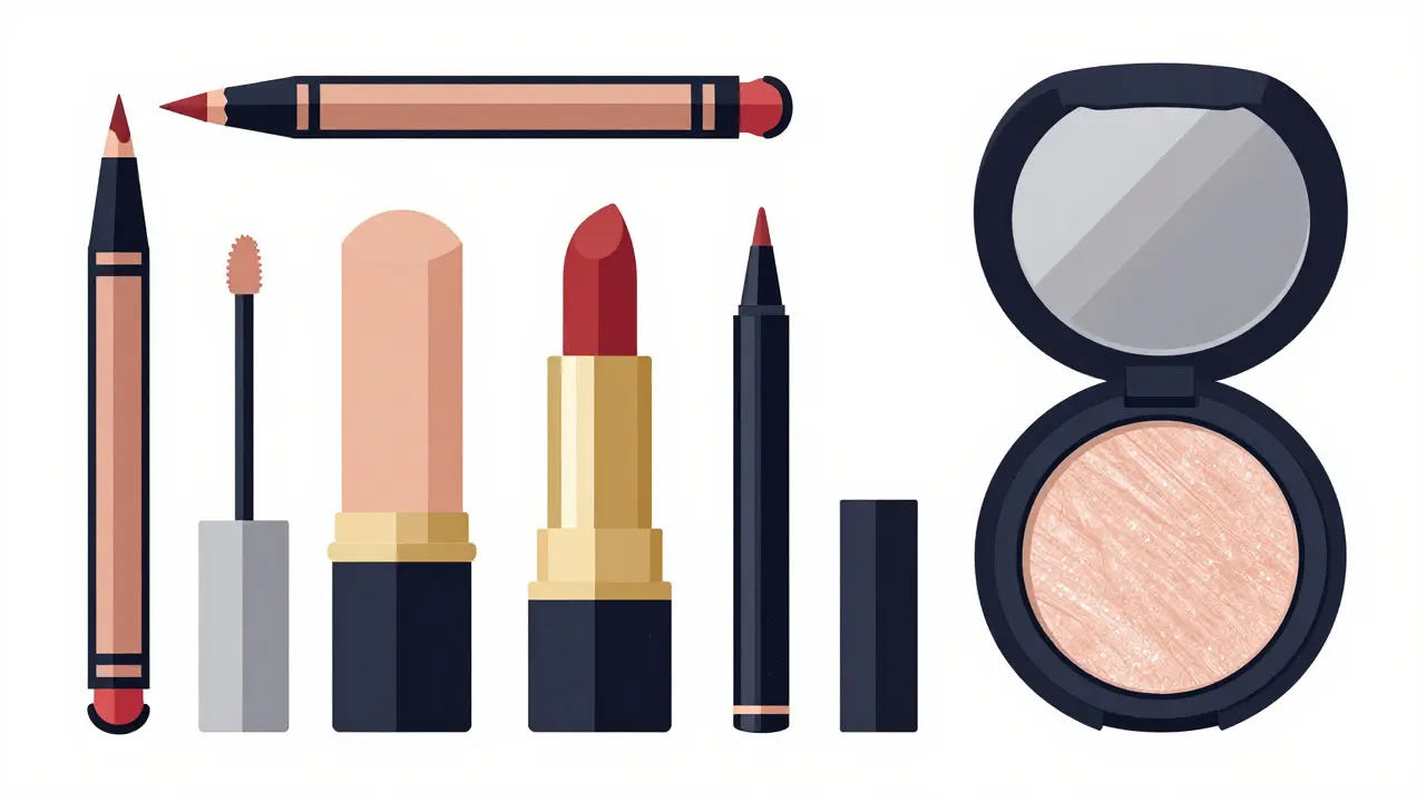 Средства для макияжа век: карандаш, помада и хайлайтер