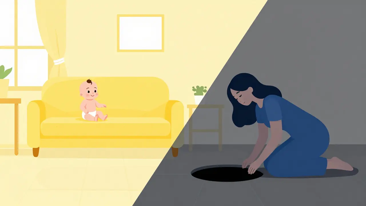 Метафора послеродовой депрессии: разделение на яркий мир и внутреннюю пустоту