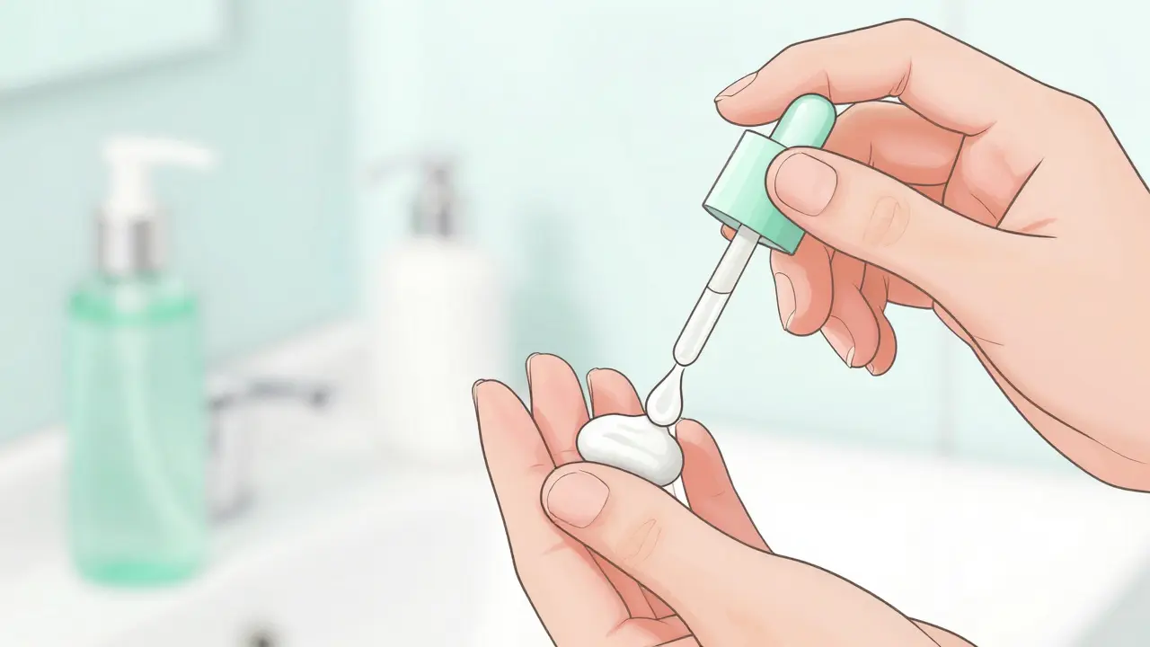 Нанесение увлажняющего масла на ухоженные ногти