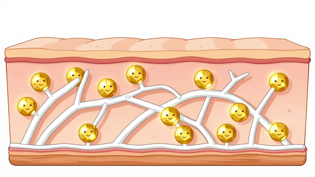 Схематичное изображение пептидов, восстанавливающих коллагеновый каркас кожи