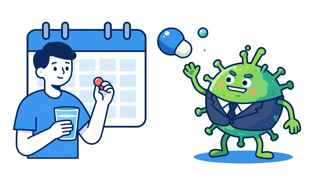 Сравнение правильного приема лекарств и процесса развития устойчивости бактерий