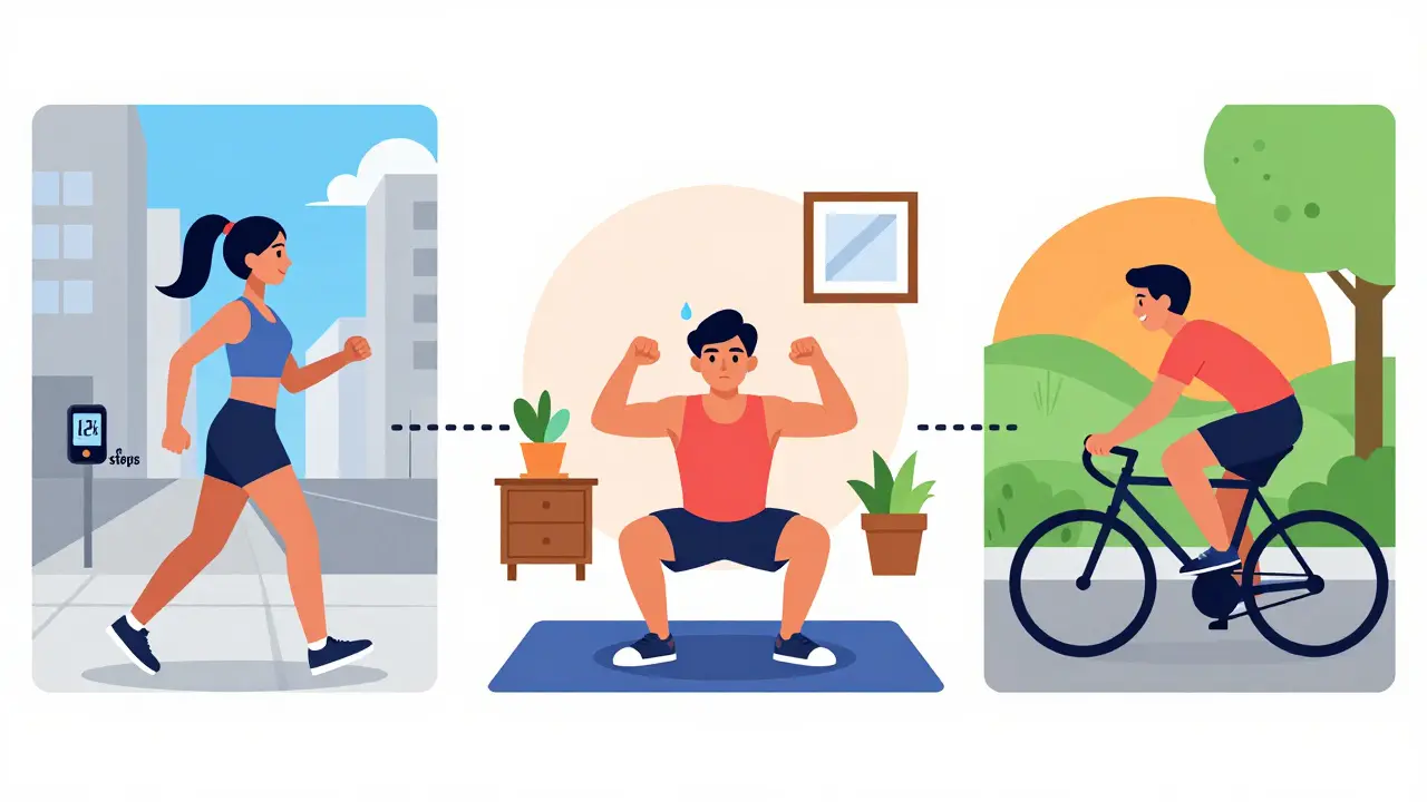 Три типа тренировок для похудения в линейной манере рисования